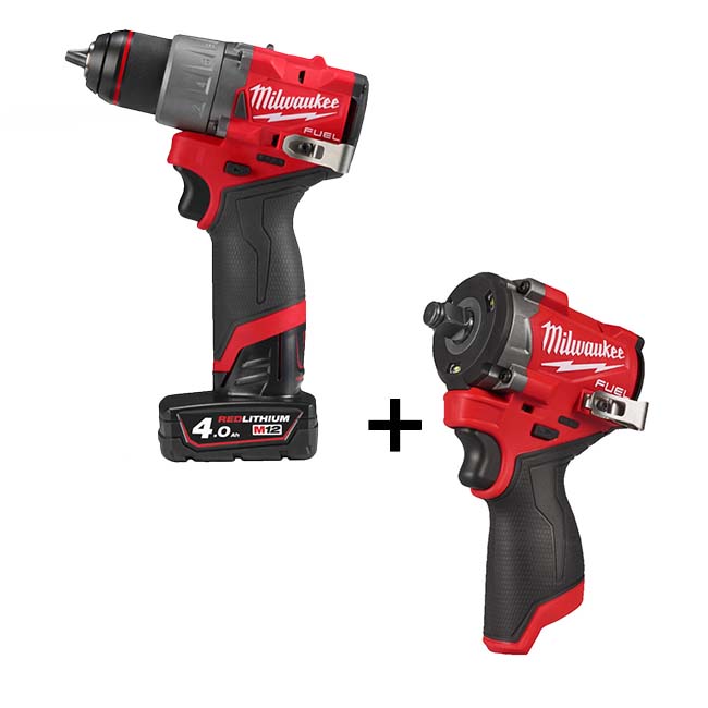 Набор Milwaukee Шуруповерт M12 FDD2-402X + Гайковерт M12FCIWF12G3-0